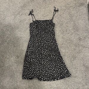 GB Girls Black and White Spotted Mini Dress
